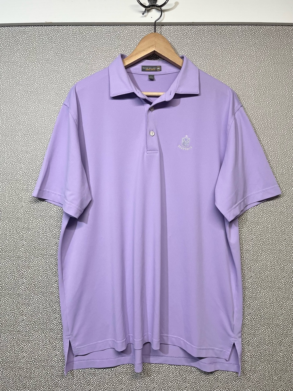 L Peter Millar Summer Comfort Men's Lavender Performance Polo Deep Dale Creat